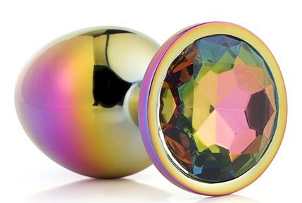 Голографическая анальная втулка с радужным кристаллом - 7,1 см. - Dream Toys - купить с доставкой в Тамбове