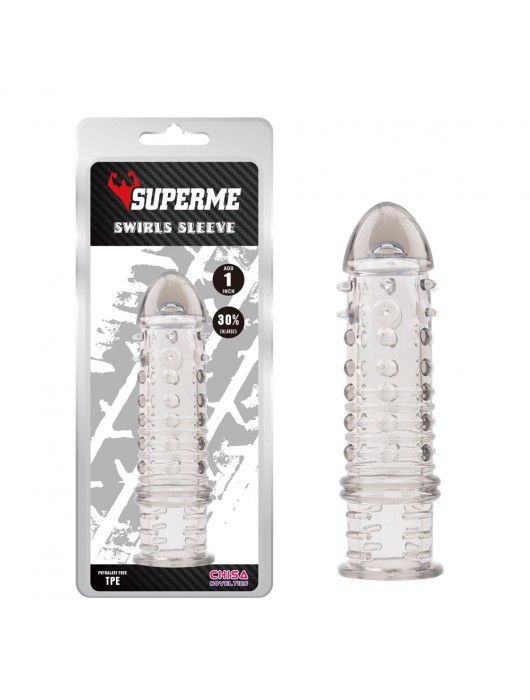Дымчатая насадка на пенис Swirls Sleeve - 16 см. - Chisa - в Тамбове купить с доставкой