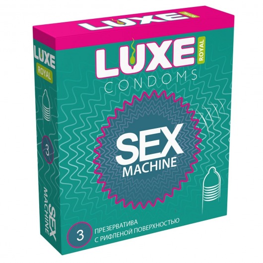 Ребристые презервативы LUXE Royal Sex Machine - 3 шт. - Luxe - купить с доставкой в Тамбове
