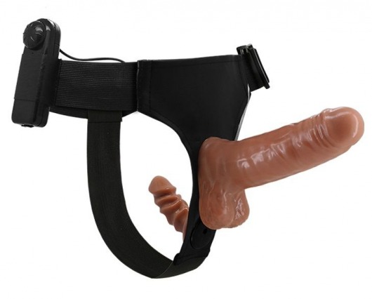 Страпон с вагинальной пробкой и вибрацией Ultra Passionate Harness - 16 см. - Baile - купить с доставкой в Тамбове