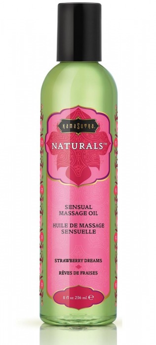 Массажное масло Naturals Strawberry Dreams с ароматом клубники - 236 мл. - Kama Sutra - купить с доставкой в Тамбове