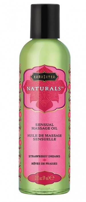 Массажное масло Naturals Strawberry Dreams с ароматом клубники - 59 мл. - Kama Sutra - купить с доставкой в Тамбове