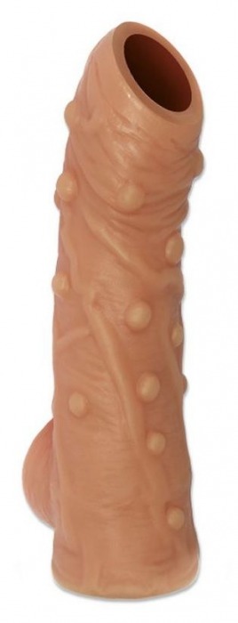 Телесная насадка с пупырышками и открытой головкой Nude Sleeve L - 14 см. - KOKOS - в Тамбове купить с доставкой