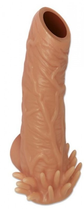 Телесная насадка с усиками и открытой головкой Nude Sleeve L - 14 см. - KOKOS - в Тамбове купить с доставкой