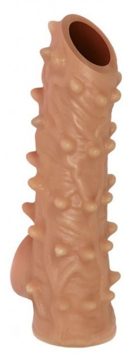 Телесная насадка с шипами и открытой головкой Nude Sleeve L - 14 см. - KOKOS - в Тамбове купить с доставкой
