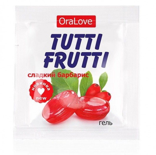 Гель-смазка Tutti-frutti со вкусом барбариса - 4 гр. - Биоритм - купить с доставкой в Тамбове