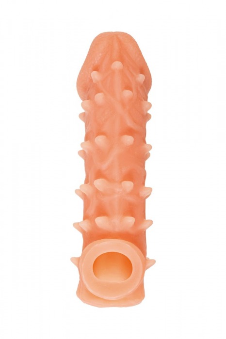Телесная закрытая насадка с пупырышками Cock Sleeve Size M - 15,6 см. - KOKOS - в Тамбове купить с доставкой