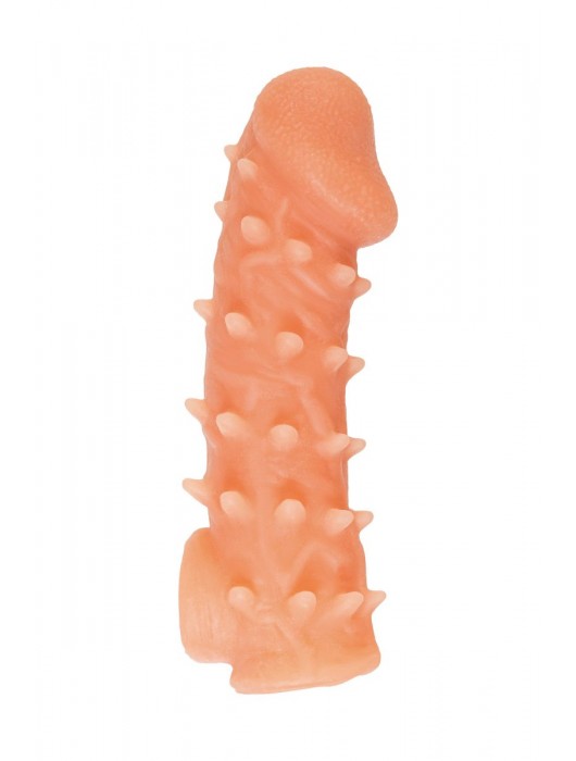 Телесная закрытая насадка с пупырышками Cock Sleeve Size L - 17,6 см. - KOKOS - в Тамбове купить с доставкой