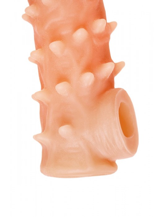 Телесная закрытая насадка с пупырышками Cock Sleeve Size L - 17,6 см. - KOKOS - в Тамбове купить с доставкой