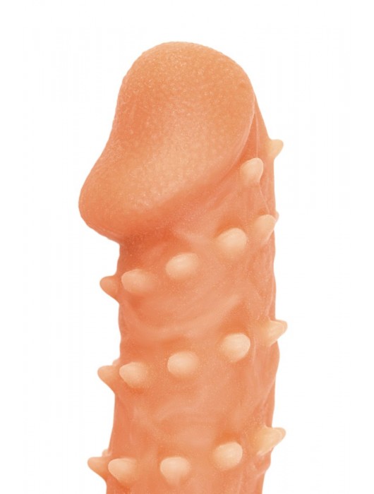 Телесная закрытая насадка с пупырышками Cock Sleeve Size L - 17,6 см. - KOKOS - в Тамбове купить с доставкой