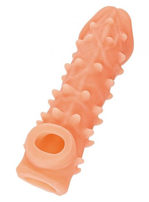 Телесная закрытая насадка с пупырышками Cock Sleeve Size L - 17,6 см. - KOKOS - в Тамбове купить с доставкой