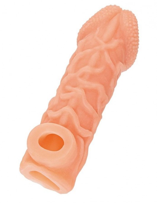 Телесная закрытая насадка с венками Cock Sleeve Size S - 13,8 см. - KOKOS - в Тамбове купить с доставкой Телесная закрытая насадка с венками Cock Sleeve Size S - 13,8 см. - KOKOS - в Тамбове купить с доставкой
