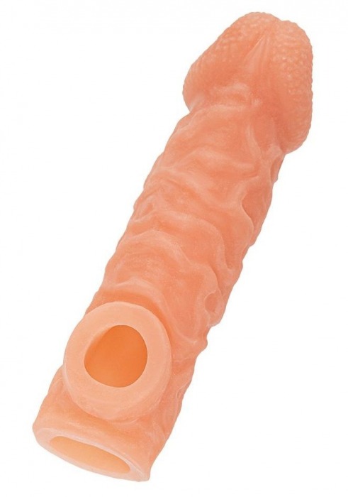 Телесная закрытая насадка с шершавой головкой Cock Sleeve Size M - 15,6 см. - KOKOS - в Тамбове купить с доставкой