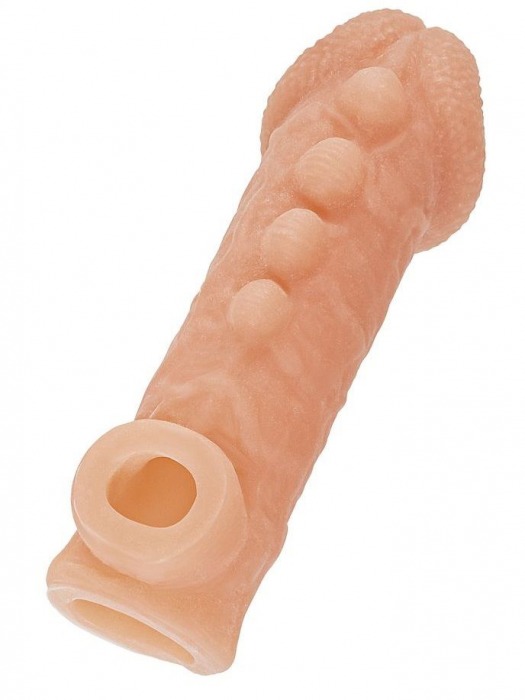 Телесная закрытая насадка с шишечками Cock Sleeve Size L - 17,6 см. - KOKOS - в Тамбове купить с доставкой