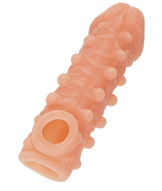 Телесная закрытая насадка с шариками Cock Sleeve Size S - 13,8 см. - KOKOS - в Тамбове купить с доставкой