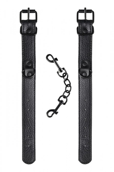 Узкие черные наручники на сцепке - ToyFa - купить с доставкой в Тамбове