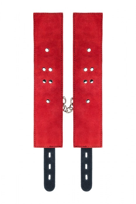 Красно-черные оковы на ноги из кожи - ToyFa - купить с доставкой в Тамбове