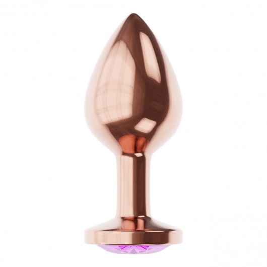 Пробка цвета розового золота с фиолетовым кристаллом Diamond Amethyst Shine S - 7,2 см. - Lola Games - купить с доставкой в Тамбове