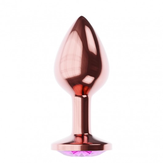 Пробка цвета розового золота с лиловым кристаллом Diamond Quartz Shine L - 8,3 см. - Lola Games - купить с доставкой в Тамбове