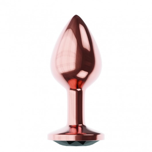 Пробка цвета розового золота с черным кристаллом Diamond Jet Shine L - 8,3 см. - Lola Games - купить с доставкой в Тамбове