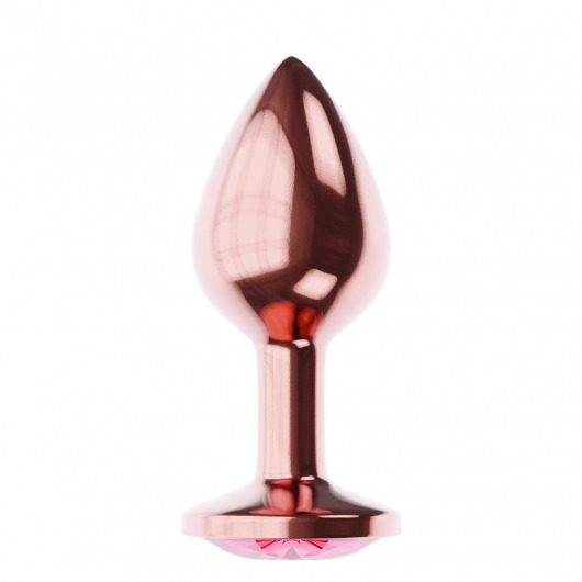 Пробка цвета розового золота с малиновым кристаллом Diamond Ruby Shine L - 8,3 см. - Lola Games - купить с доставкой в Тамбове