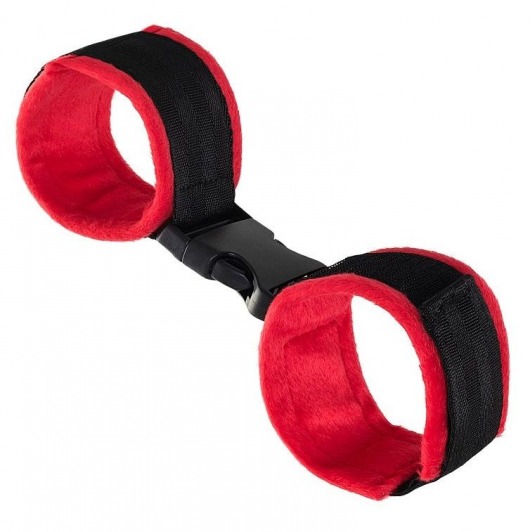 Красно-черные велюровые оковы Anonymo - ToyFa - купить с доставкой в Тамбове