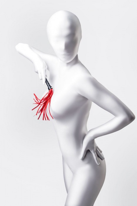 Красно-черный флоггер Anonymo - 28 см. - ToyFa - купить с доставкой в Тамбове