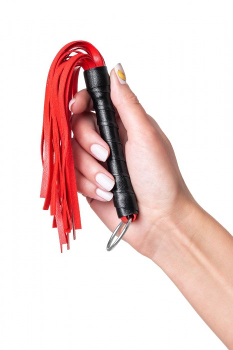 Красно-черный флоггер Anonymo - 28 см. - ToyFa - купить с доставкой в Тамбове