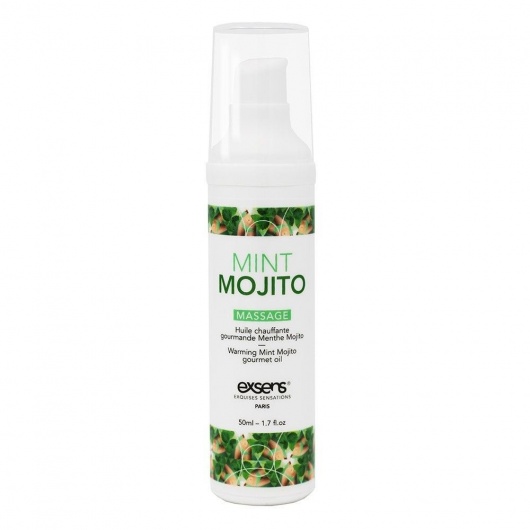Разогревающее массажное масло с ароматом мохито Gourmet Mint Mojito - 50 мл. - Exsens - купить с доставкой в Тамбове