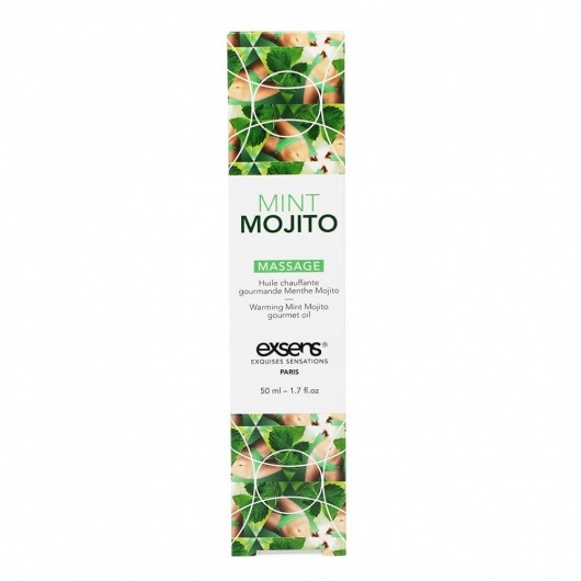 Разогревающее массажное масло с ароматом мохито Gourmet Mint Mojito - 50 мл. - Exsens - купить с доставкой в Тамбове
