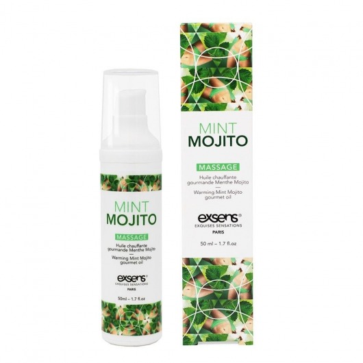 Разогревающее массажное масло с ароматом мохито Gourmet Mint Mojito - 50 мл. - Exsens - купить с доставкой в Тамбове
