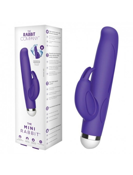 Фиолетовый вибратор-кролик The Mini Rabbit - 13,9 см. - The Rabbit Company
