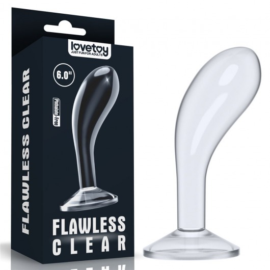 Прозрачный стимулятор простаты Flawless Clear Prostate Plug - 15 см. - Lovetoy - в Тамбове купить с доставкой