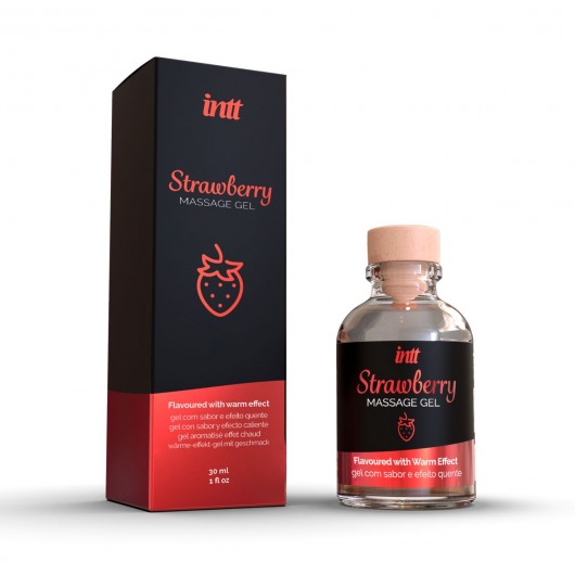Массажный гель с ароматом клубники Strawberry - 30 мл. - INTT - купить с доставкой в Тамбове