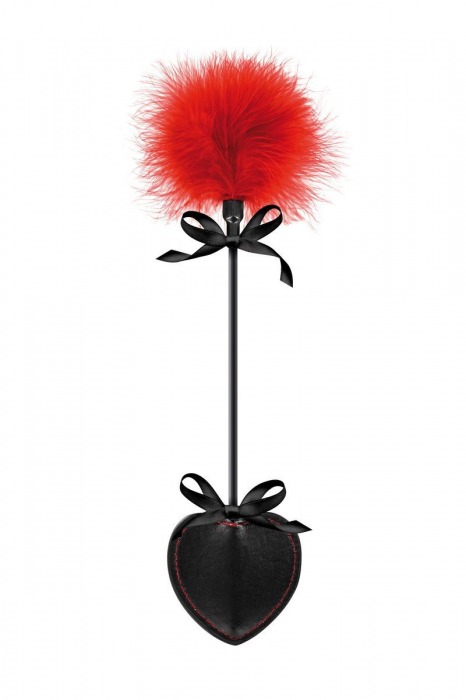 Стек с пуховкой Sweet Caress Feather Whip - 44 см. - Sweet Caress - купить с доставкой в Тамбове