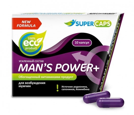 Возбуждающее средство для мужчин Mans Power plus - 10 капсул (0,35 гр.) +1 в подарок - SuperCaps - купить с доставкой в Тамбове