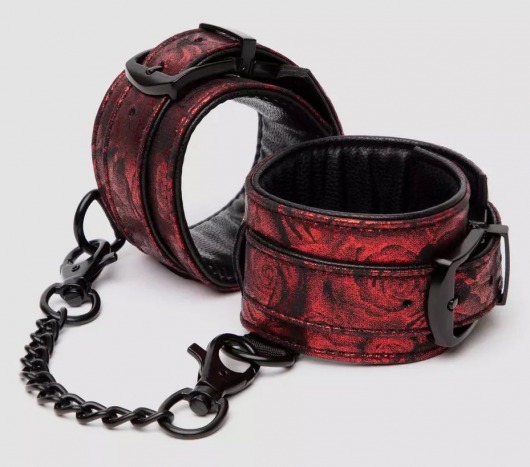 Красно-черные наручники Reversible Faux Leather Wrist Cuffs - Fifty Shades of Grey - купить с доставкой в Тамбове