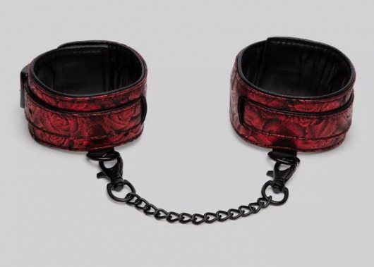 Красно-черные оковы Reversible Faux Leather Ankle Cuffs - Fifty Shades of Grey - купить с доставкой в Тамбове