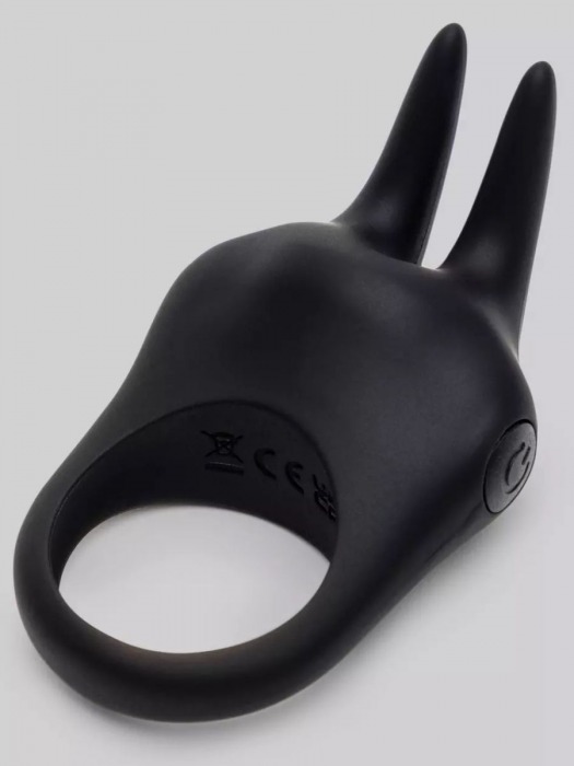 Черное эрекционное виброкольцо Sensation Rechargeable Vibrating Rabbit Love Ring - Fifty Shades of Grey - в Тамбове купить с доставкой
