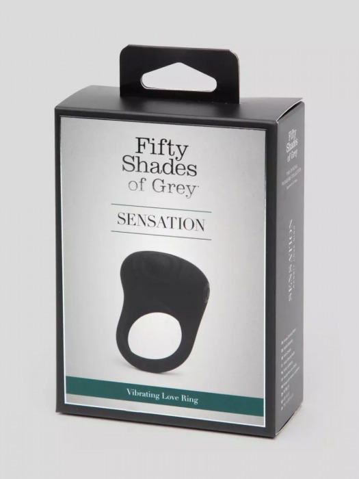 Черное эрекционное виброкольцо Sensation Rechargeable Vibrating Love Ring - Fifty Shades of Grey - в Тамбове купить с доставкой