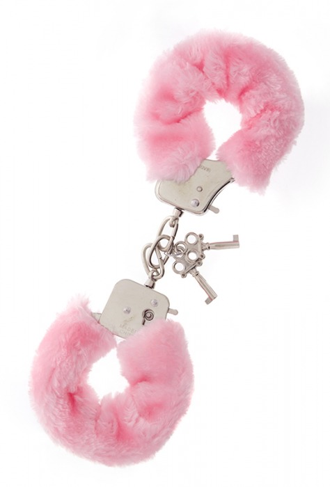Металлические наручники с розовой меховой опушкой METAL HANDCUFF WITH PLUSH PINK - Dream Toys - купить с доставкой в Тамбове