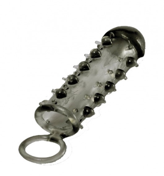 Дымчатая стимулирующая насадка с закрытой головкой SAMURAI PENIS SLEEVE BLACK - 14,5 см. - NMC - в Тамбове купить с доставкой