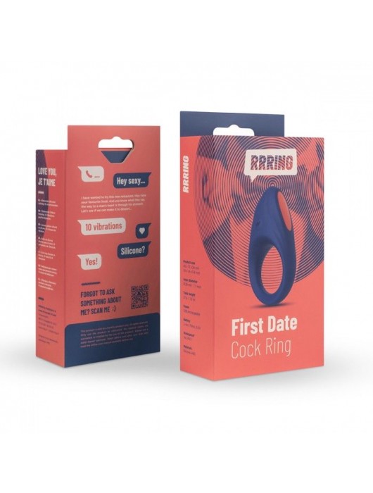 Синее эрекционное кольцо RRRING First Date Cock Ring - FeelzToys - в Тамбове купить с доставкой