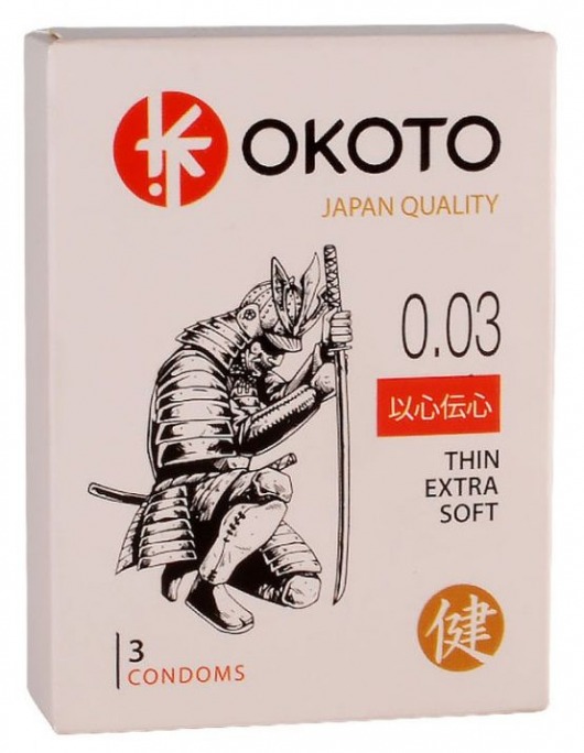 Тонкие презервативы OKOTO Thin Extra Soft - 3 шт. - Sitabella - купить с доставкой в Тамбове