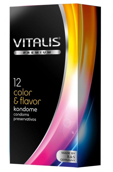Цветные ароматизированные презервативы VITALIS PREMIUM color   flavor - 12 шт. - Vitalis - купить с доставкой в Тамбове