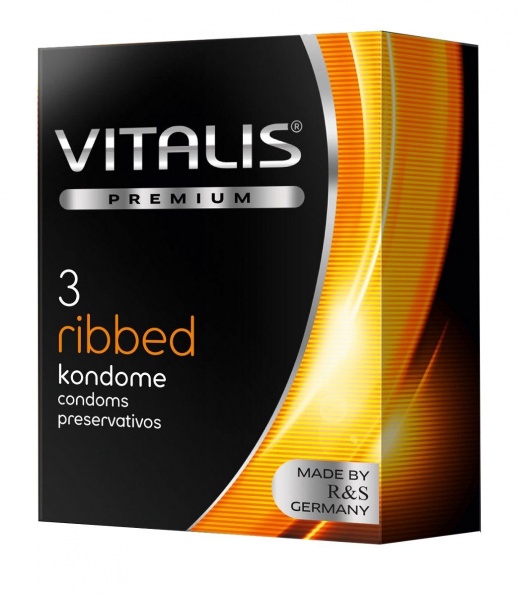 Ребристые презервативы VITALIS PREMIUM ribbed - 3 шт. - Vitalis - купить с доставкой в Тамбове