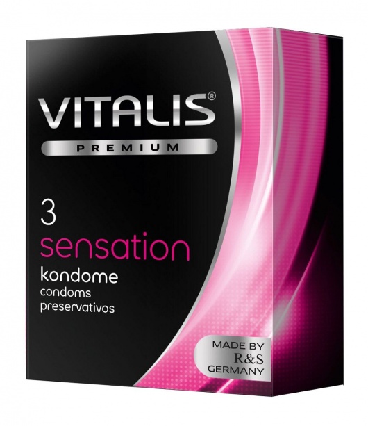 Презервативы с пупырышками и кольцами VITALIS PREMIUM sensation - 3 шт. - Vitalis - купить с доставкой в Тамбове