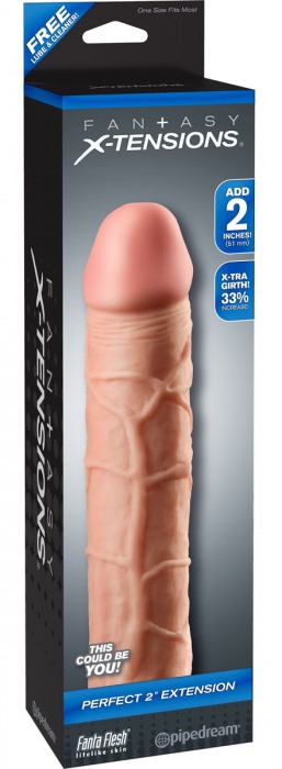 Телесная насадка Fantasy X-tensions Perfect 2  Extension - 20,3 см. - Pipedream - в Тамбове купить с доставкой