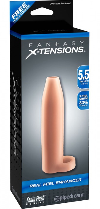 Насадка-расширитель с кольцом для подхвата мошонки Real Feel Enhancer - 14 см. - Pipedream - в Тамбове купить с доставкой