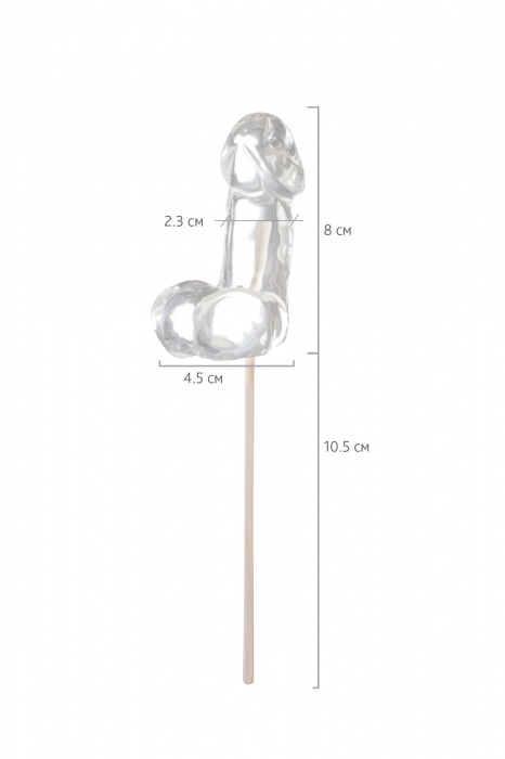 Прозрачный леденец в форме фаллоса со вкусом пина колады - Sosuчki - купить с доставкой в Тамбове
